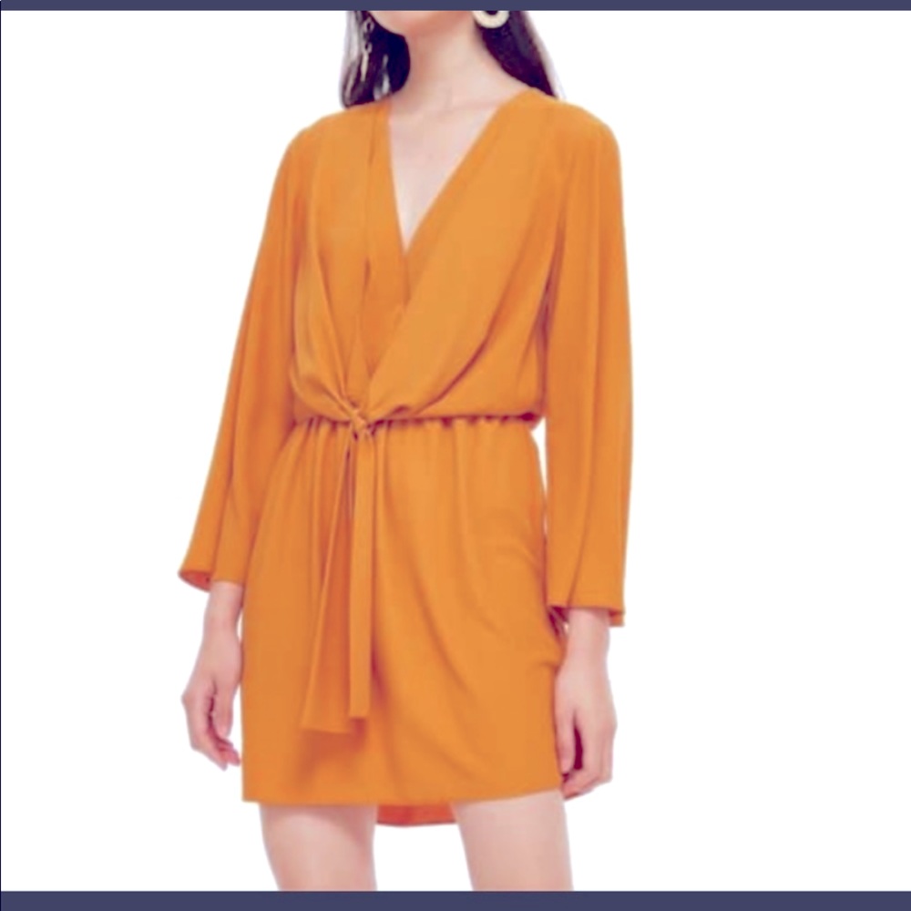 Mustard yellow Topshop knot mini dress